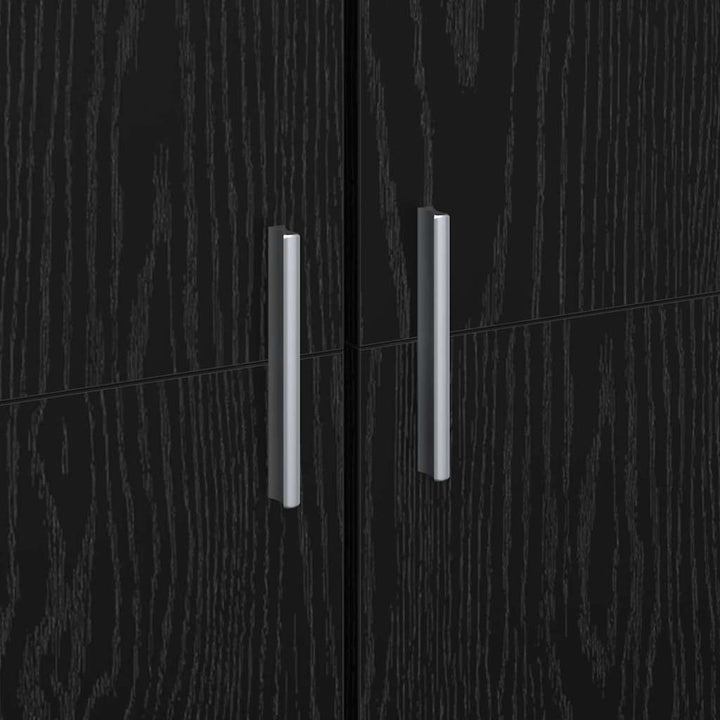 Højskab Sort eg 80 x 35 x 180 cm Konstrueret træ