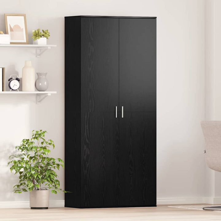Højskab Sort eg 80 x 35 x 180 cm Konstrueret træ