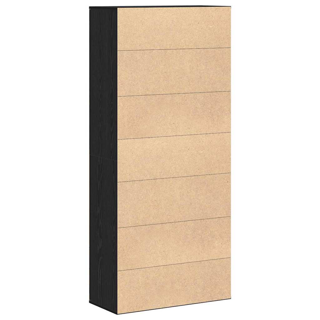 Højskab Sort eg 80 x 35 x 180 cm Konstrueret træ