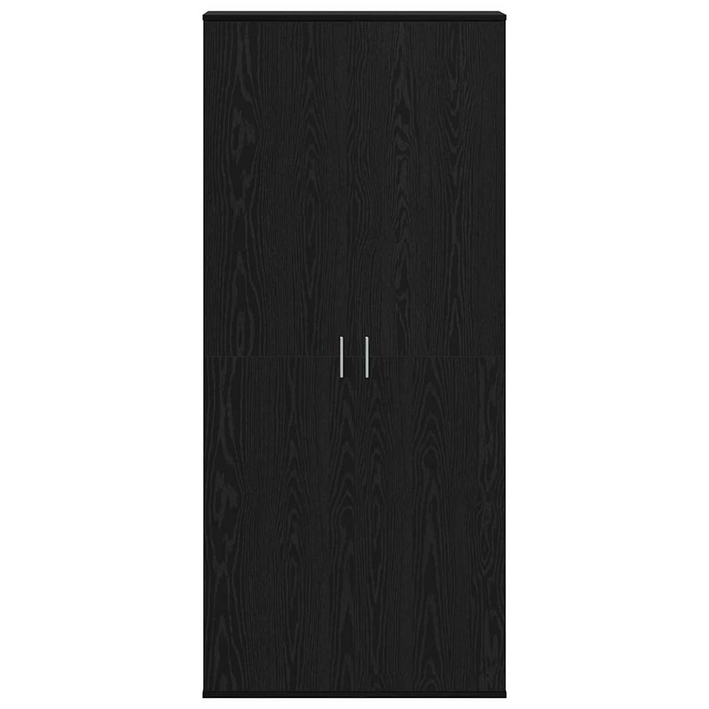 Højskab Sort eg 80 x 35 x 180 cm Konstrueret træ