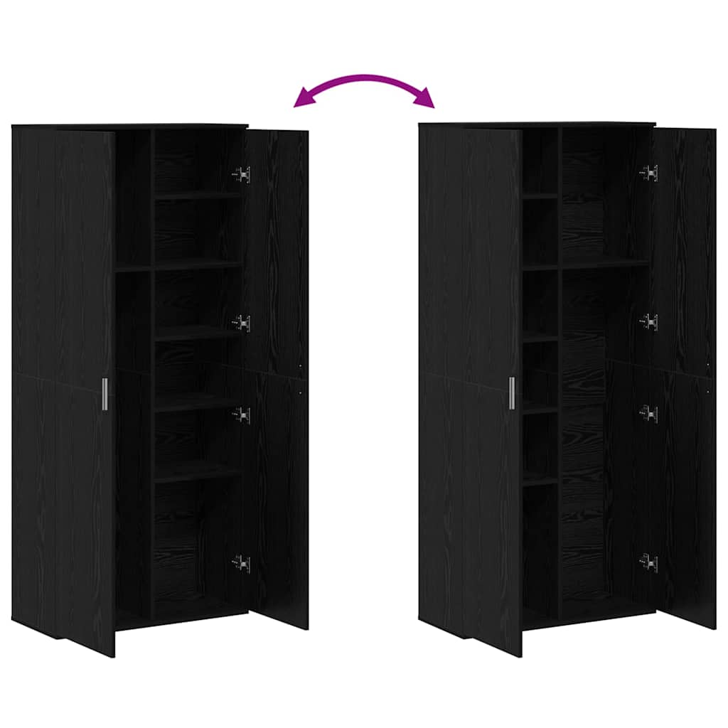 Højskab Sort eg 80 x 35 x 180 cm Konstrueret træ