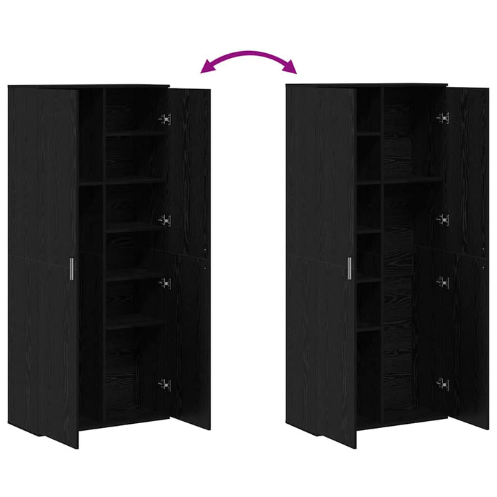 Højskab Sort eg 80 x 35 x 180 cm Konstrueret træ