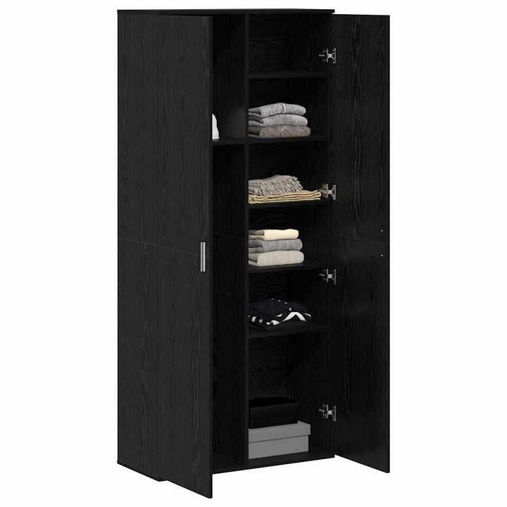 Højskab Sort eg 80 x 35 x 180 cm Konstrueret træ