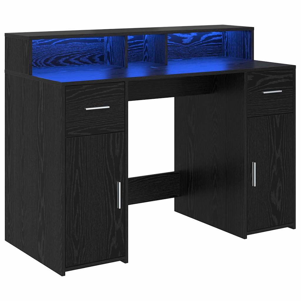Bord med skuffe Sort eg 120 x 55 x 91 cm Konstrueret træ
