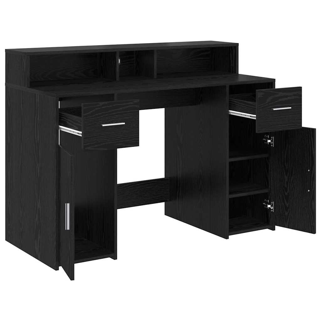 Bord med skuffe Sort eg 120 x 55 x 91 cm Konstrueret træ