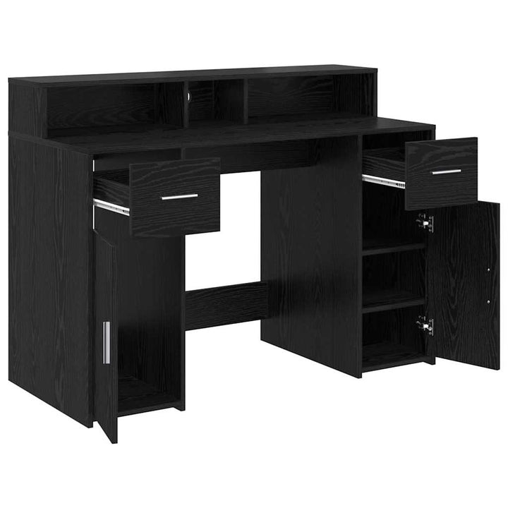 Bord med skuffe Sort eg 120 x 55 x 91 cm Konstrueret træ