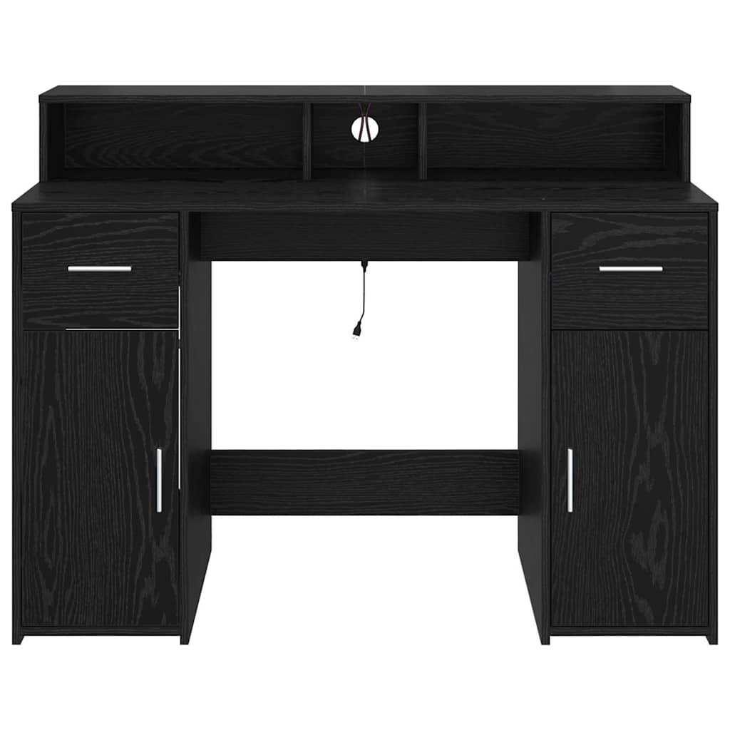 Bord med skuffe Sort eg 120 x 55 x 91 cm Konstrueret træ