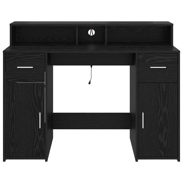 Bord med skuffe Sort eg 120 x 55 x 91 cm Konstrueret træ