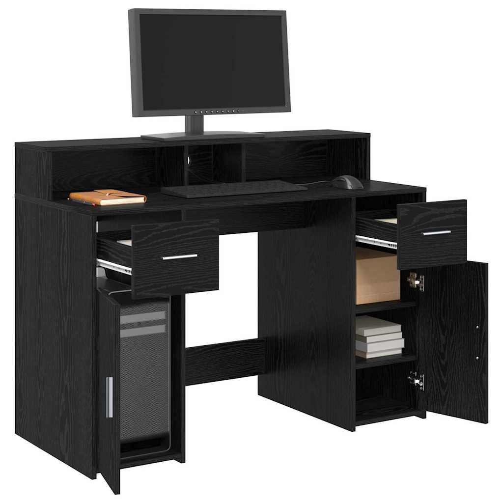 Bord med skuffe Sort eg 120 x 55 x 91 cm Konstrueret træ