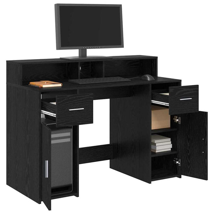 Bord med skuffe Sort eg 120 x 55 x 91 cm Konstrueret træ