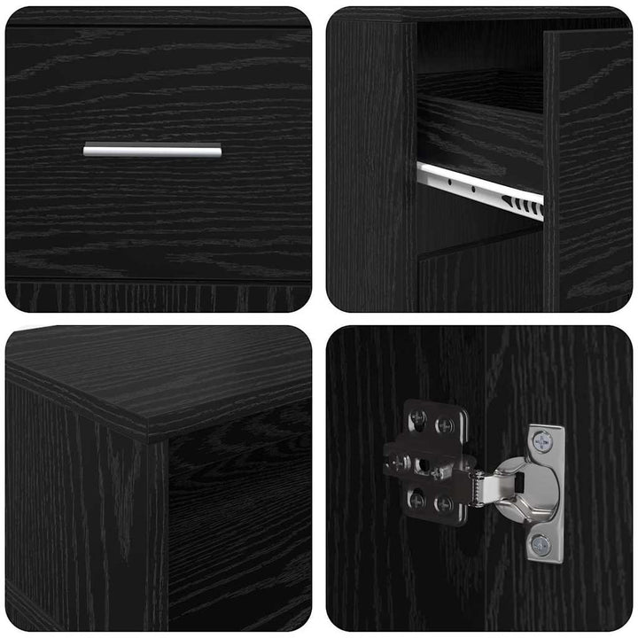 Bord med skuffe Sort eg 140 x 55 x 91 cm Konstrueret træ