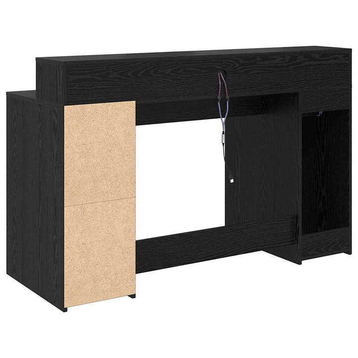 Bord med skuffe Sort eg 140 x 55 x 91 cm Konstrueret træ