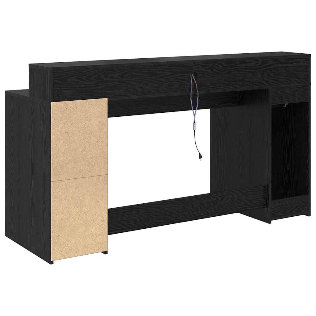 Bord med skuffe Sort eg 160 x 55 x 91 cm Konstrueret træ