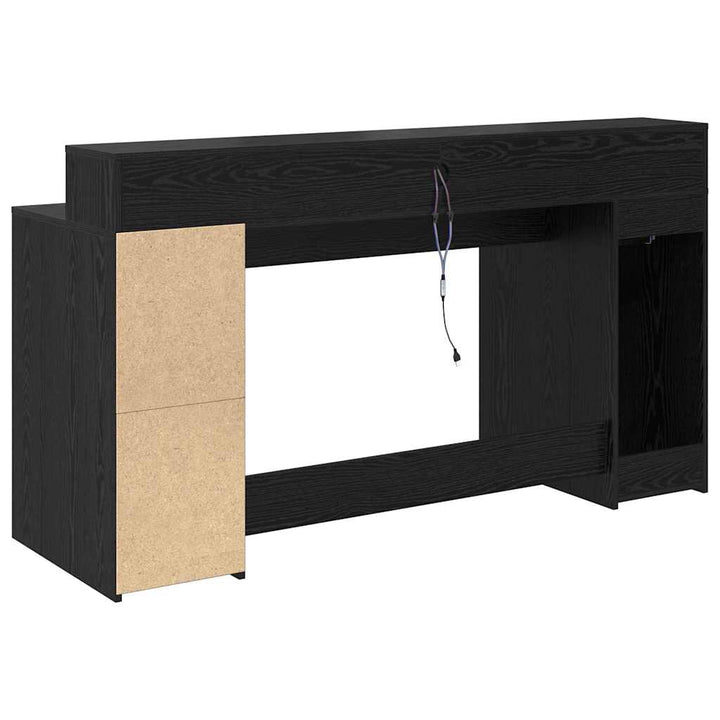 Bord med skuffe Sort eg 160 x 55 x 91 cm Konstrueret træ