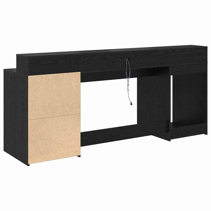 Bord med skuffe Sort eg 200 x 55 x 91 cm Konstrueret træ