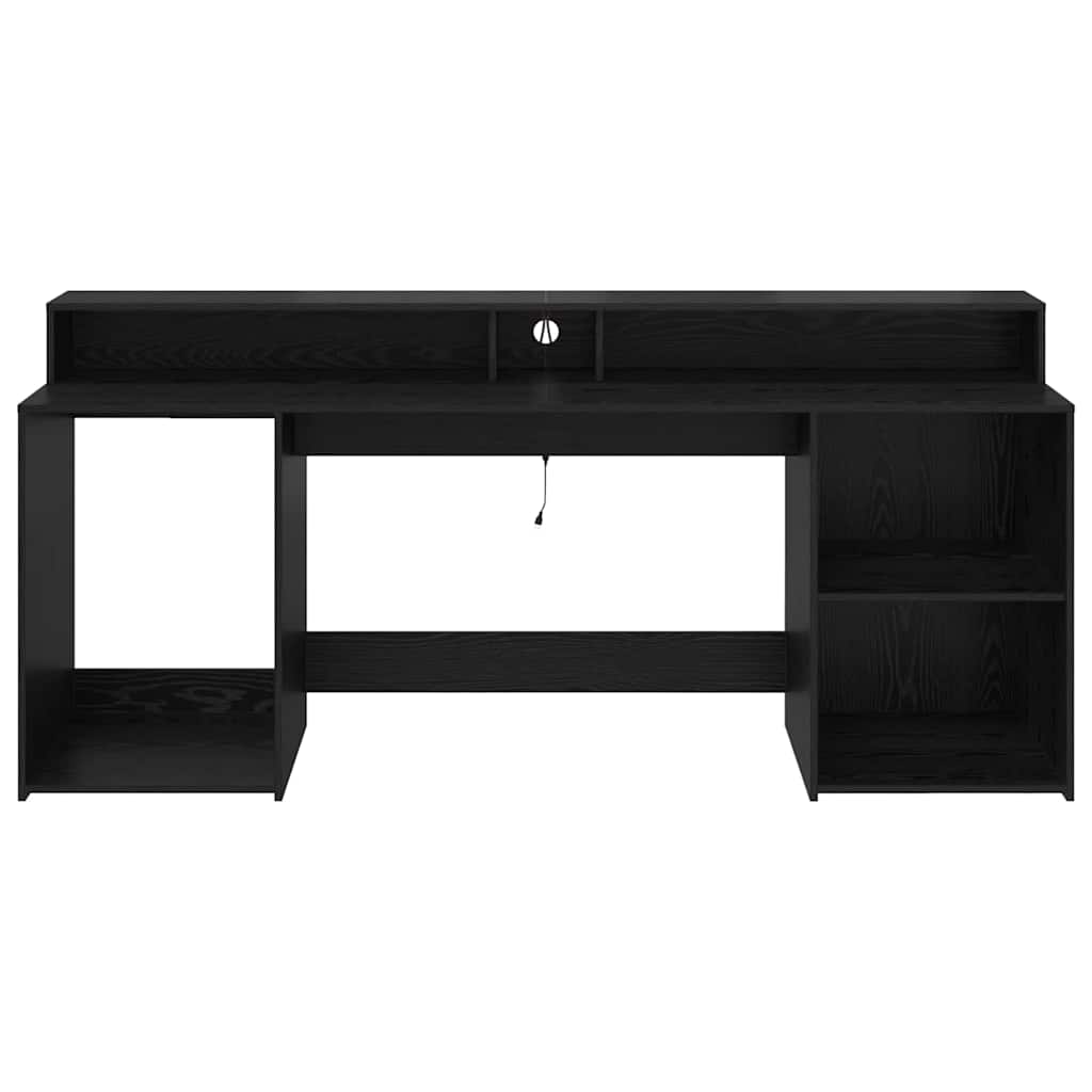 Bord med skuffe Sort eg 200 x 55 x 91 cm Konstrueret træ