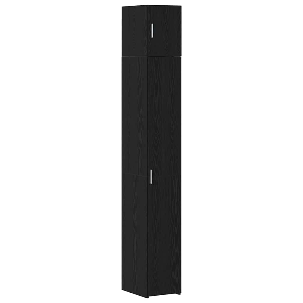 Slim opbevaringsskab Sort eg 30 x 42.5 x 225 cm Konstrueret træ