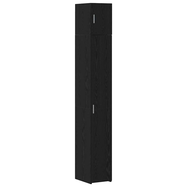 Slim opbevaringsskab Sort eg 30 x 42.5 x 225 cm Konstrueret træ