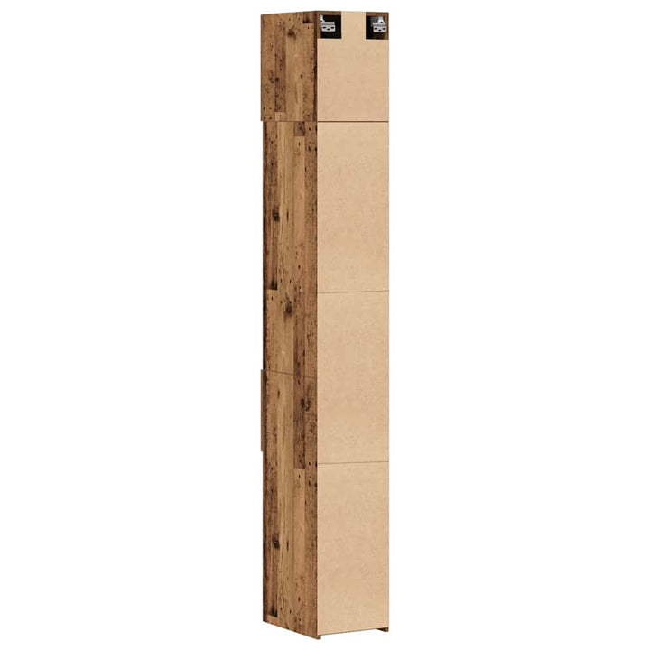 Slim opbevaringsskab med skuffe Gammelt træ 30 x 42.5 x 225 cm