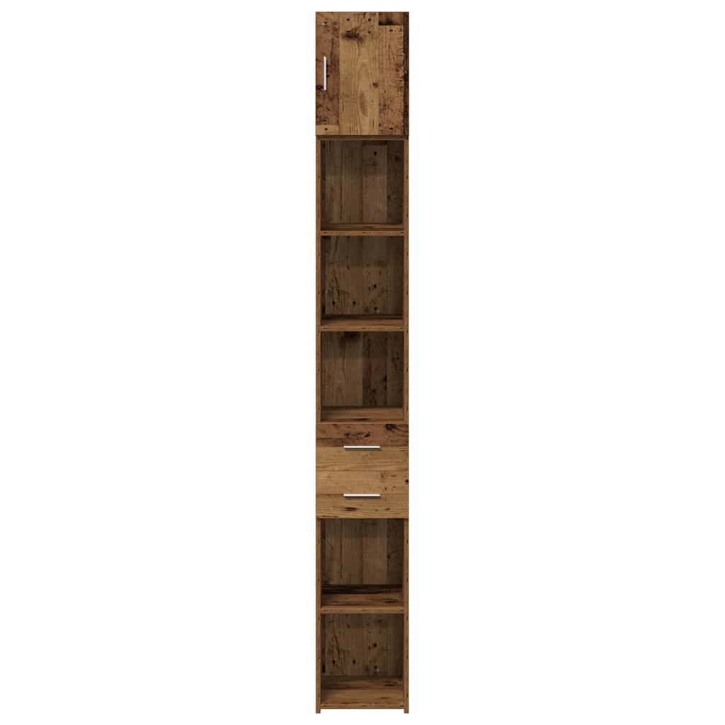 Slim opbevaringsskab med skuffe Gammelt træ 30 x 42.5 x 225 cm