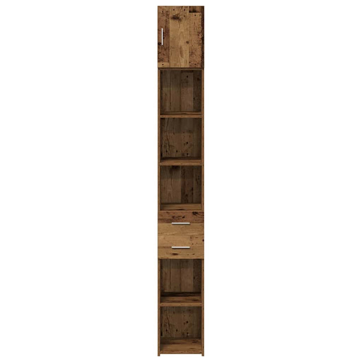Slim opbevaringsskab med skuffe Gammelt træ 30 x 42.5 x 225 cm