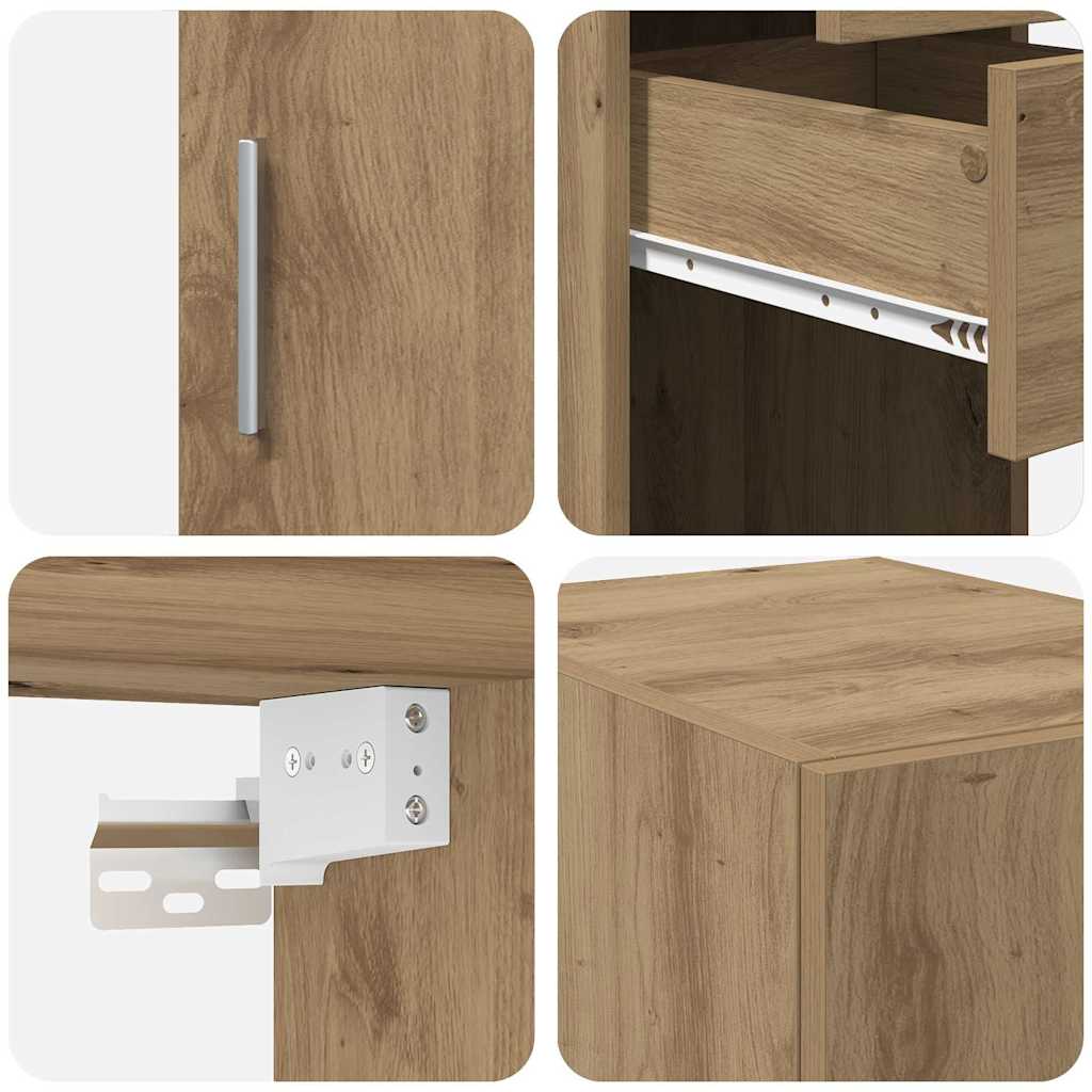 Slim opbevaringsskab med skuffe artisan eg 30 x 42.5 x 225 cm