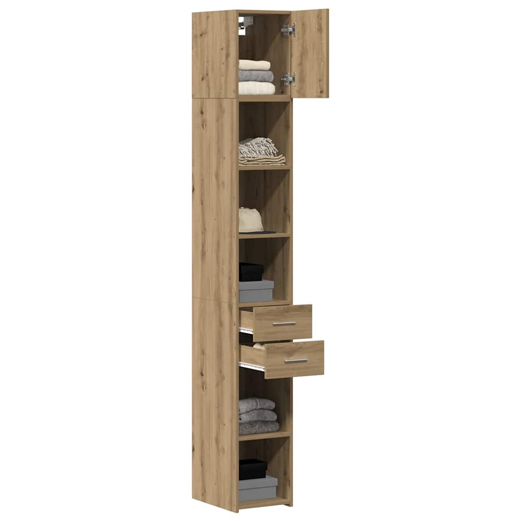 Slim opbevaringsskab med skuffe artisan eg 30 x 42.5 x 225 cm