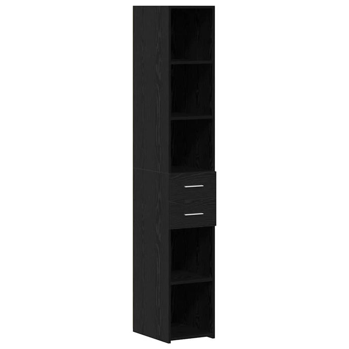 Slim opbevaringsskab Sort eg 30 x 42.5 x 225 cm Konstrueret træ