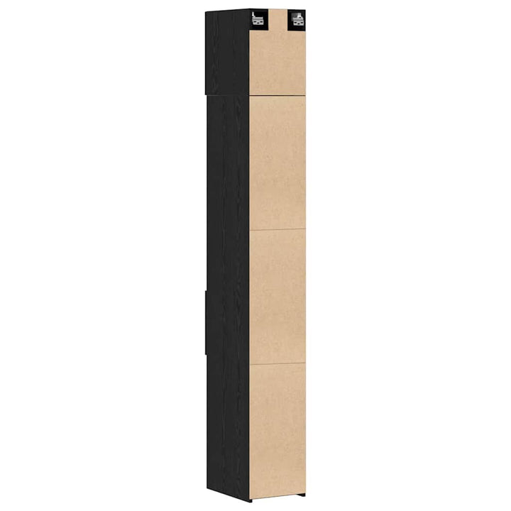 Slim opbevaringsskab Sort eg 30 x 42.5 x 225 cm Konstrueret træ