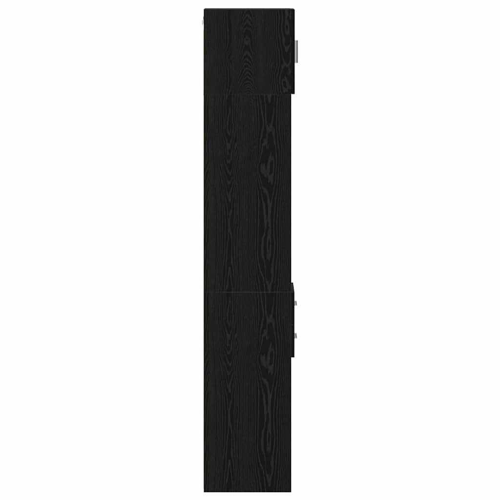 Slim opbevaringsskab Sort eg 30 x 42.5 x 225 cm Konstrueret træ