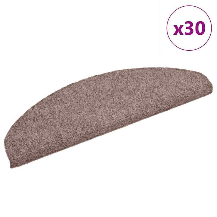 trappemåtter selvklæbende 30 stk. 65x21x4 cm lys brune halvrund store