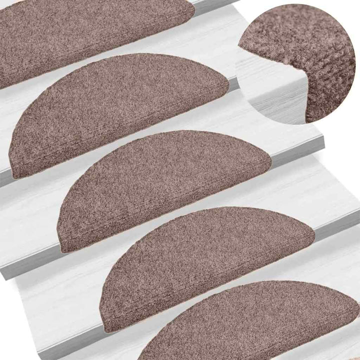 trappemåtter selvklæbende 30 stk. 65x21x4 cm lys brune halvrund store