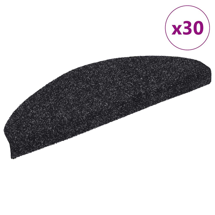 trappemåtter selvklæbende 30 stk. 65x21x4 cm sorte halvrunde store
