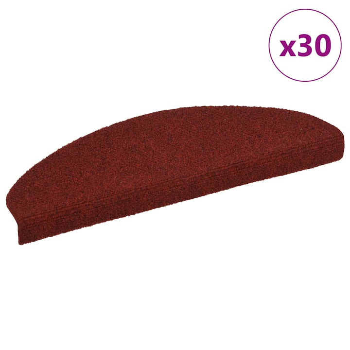 trappemåtter selvklæbende 30 stk. 65x21x4 cm bordeauxrød halvrunde store