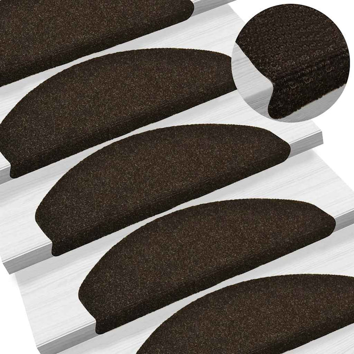 trappemåtter selvklæbende 30 stk. 65x21x4 cm mørkebrune halvrunde store
