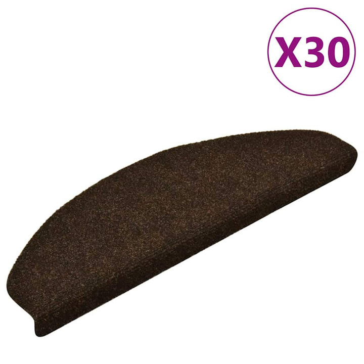 trappemåtter selvklæbende 30 stk. 65x21x4 cm brune halvrunde store