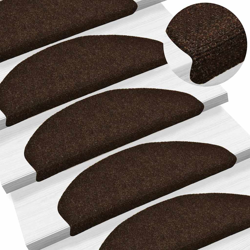 trappemåtter selvklæbende 30 stk. 65x21x4 cm brune halvrunde store