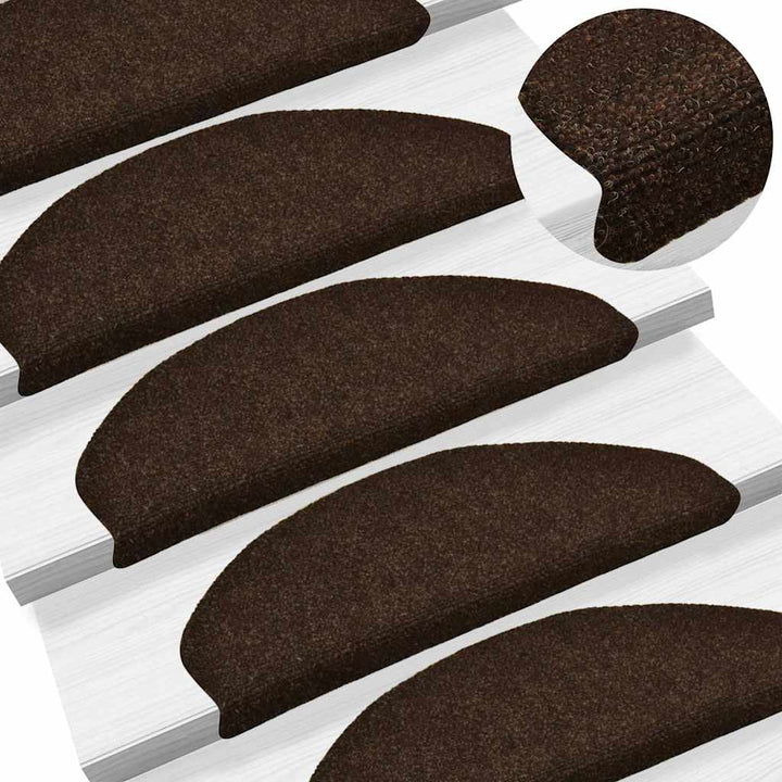 trappemåtter selvklæbende 30 stk. 65x21x4 cm brune halvrunde store