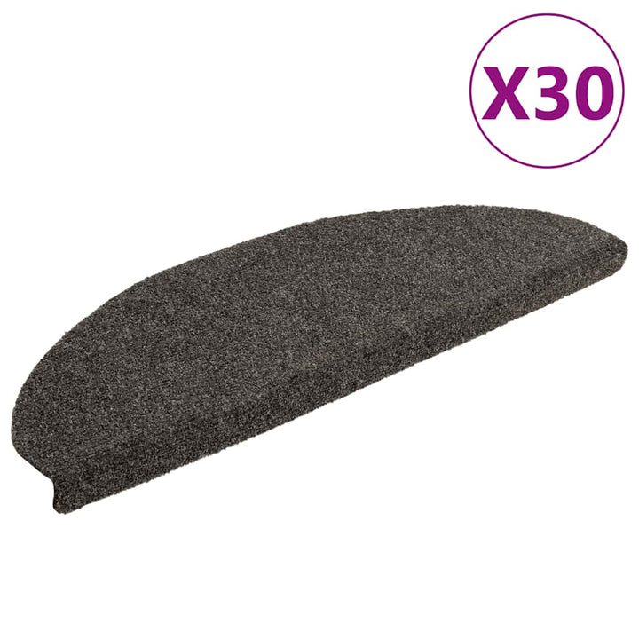 trappemåtter selvklæbende 30 stk. 65x21x4 cm antracit halvrund store