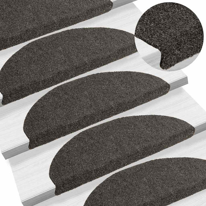 trappemåtter selvklæbende 30 stk. 65x21x4 cm antracit halvrund store