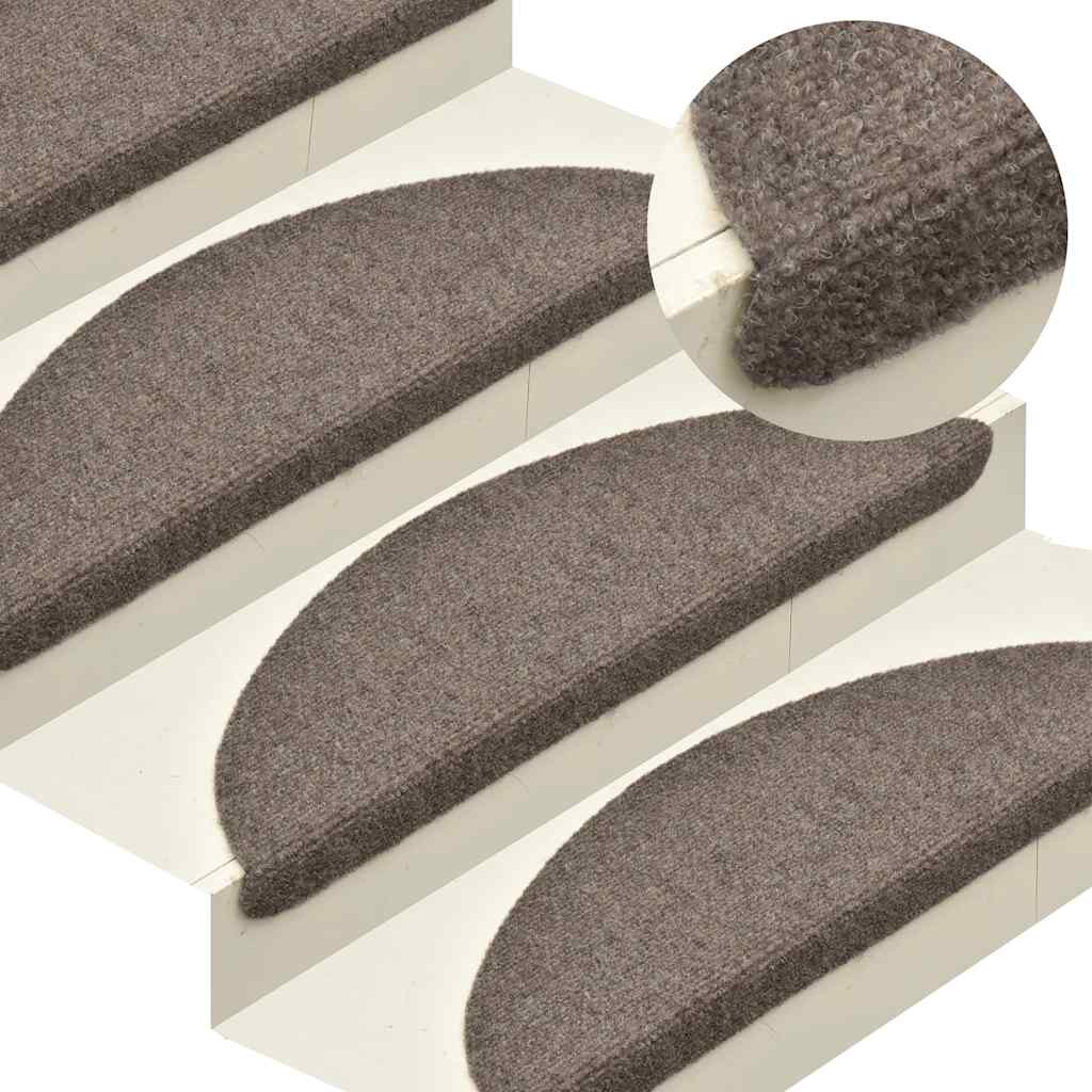 trappemåtter selvklæbende 30 stk. 65x21x4 cm beige halvrunde store
