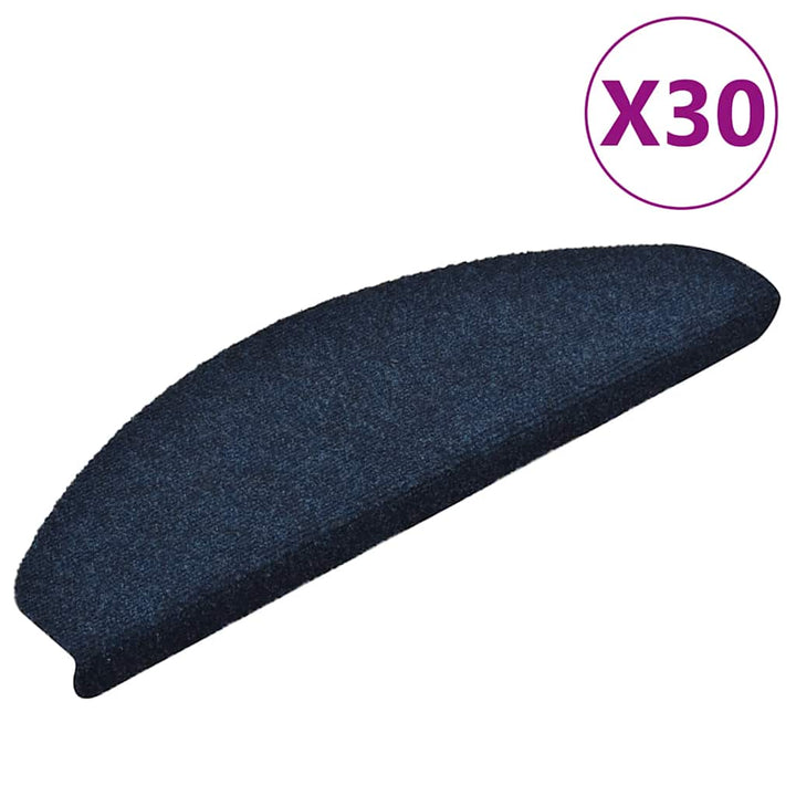 trappemåtter selvklæbende 30 stk. 65x21x4 cm marineblå halvrund store