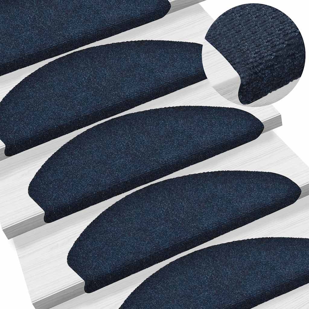 trappemåtter selvklæbende 30 stk. 65x21x4 cm marineblå halvrund store