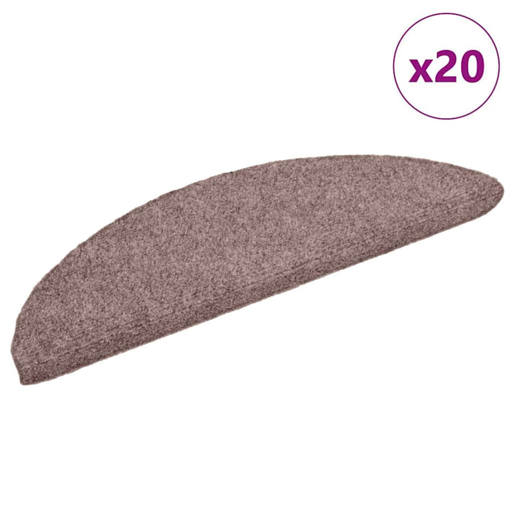 trappemåtter selvklæbende 20 stk. 56x17x3 cm lys brune halvrunde