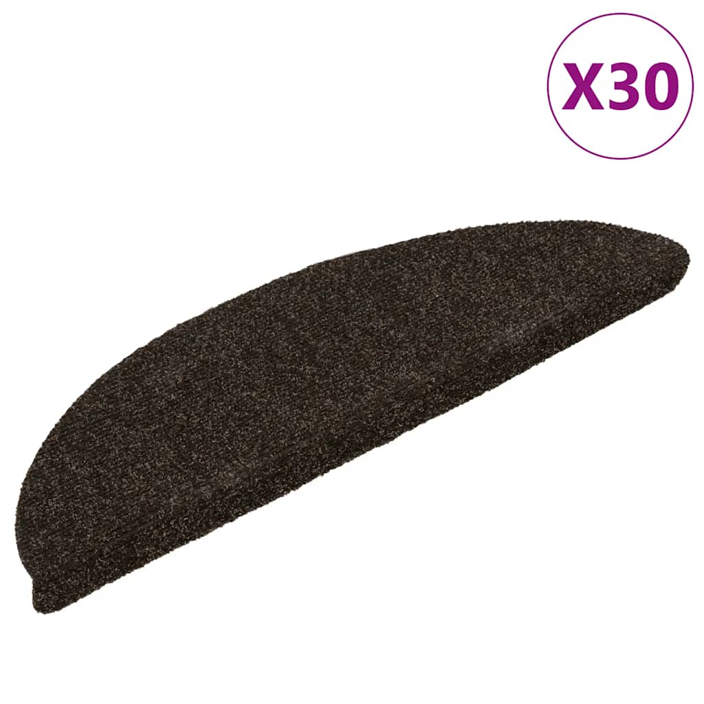 trappemåtter selvklæbende 30 stk. 56x17x3 cm mørkebrune halvrunde