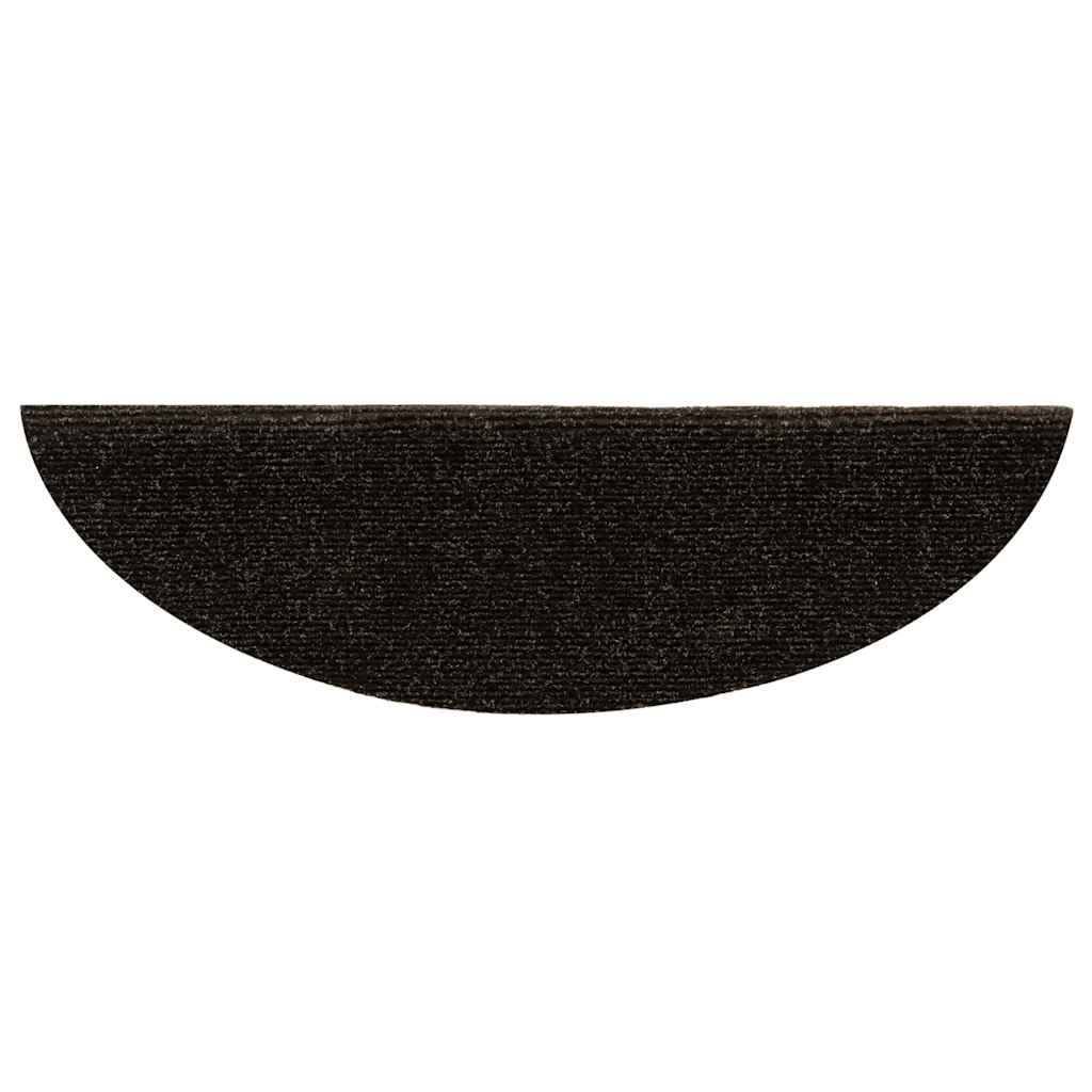 trappemåtter selvklæbende 30 stk. 56x17x3 cm mørkebrune halvrunde