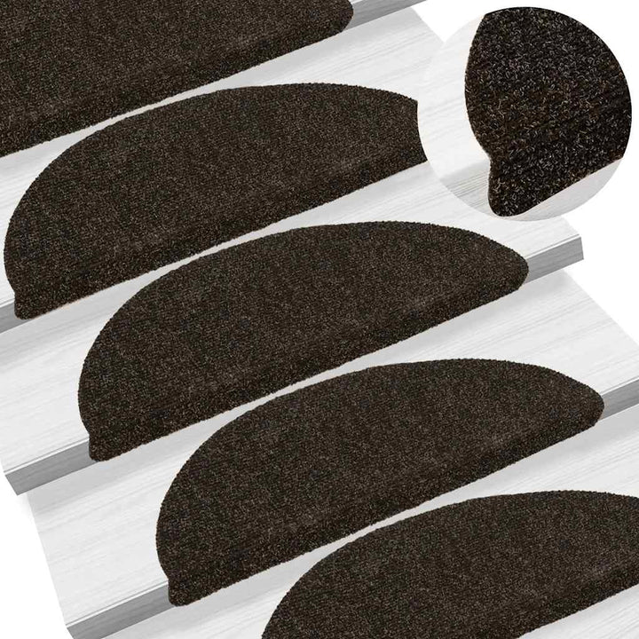 trappemåtter selvklæbende 30 stk. 56x17x3 cm mørkebrune halvrunde
