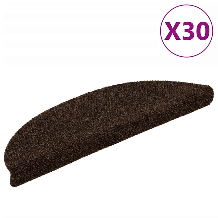 trappemåtter selvklæbende 30 stk. 56x17x3 cm brune halvrunde