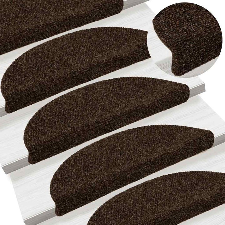 trappemåtter selvklæbende 30 stk. 56x17x3 cm brune halvrunde