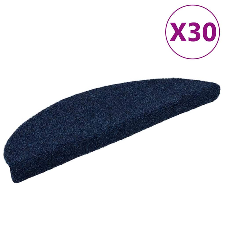 trappemåtter selvklæbende 30 stk. 56x17x3 cm marineblå halvrunde